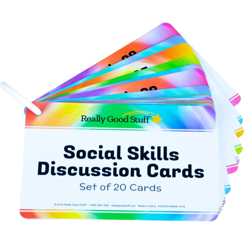 Really Good Stuff Social Skills Discussion Cards - Set of 20 Conversation Cards for Kids - Social Emotional Learning Activities for Understanding Social Rules and Developing Essential Social Skills - Image 4